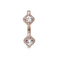 Δαχτυλίδι 14K rose gold-plated ανοιγόμενο με διαφ. κυβ. ζιρκόνια