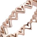 Δαχτυλίδι 14K rose gold-plated, καρδιές