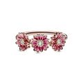 Δαχτυλίδι 14K rose gold-plated με κυβ. ζιρκόνια & σμάλτο, μαργαρίτα