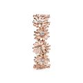 Δαχτυλίδι 14K rose gold-plated με κυβική ζιρκόνια, μαργαρίτα