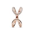 Δαχτυλίδι  14K rose gold-plated ανοιχτό με κυβική ζιρκόνια, άπειρο