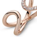 Δαχτυλίδι  14K rose gold-plated ανοιχτό με κυβική ζιρκόνια, άπειρο