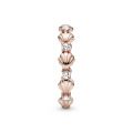 Δαχτυλίδι 14K rose gold-plated με κυβική ζιρκόνια, κοχύλι