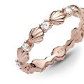 Δαχτυλίδι 14K rose gold-plated με κυβική ζιρκόνια, κοχύλι