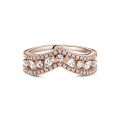 Δαχτυλίδι 14K rose gold-plated με κυβ. ζιρκόνια, wishbone