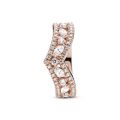 Δαχτυλίδι 14K rose gold-plated με κυβ. ζιρκόνια, wishbone