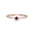 Δαχτυλίδι 14K rose gold-plated με κόκκινη κυβική ζιρκόνια