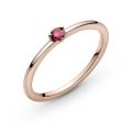 Δαχτυλίδι 14K rose gold-plated με κόκκινη κυβική ζιρκόνια