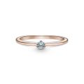 Δαχτυλίδι 14K rose gold-plated με απαλό aqua blue κρύσταλλο