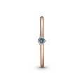 Δαχτυλίδι 14K rose gold-plated με απαλό aqua blue κρύσταλλο