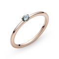 Δαχτυλίδι 14K rose gold-plated με απαλό aqua blue κρύσταλλο