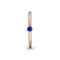 Δαχτυλίδι 14K rose gold-plated με αστρικό μπλε κρύσταλλο