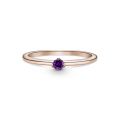 Δαχτυλίδι 14K rose gold-plated με βασιλικό μωβ κρύσταλλο