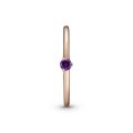 Δαχτυλίδι 14K rose gold-plated με βασιλικό μωβ κρύσταλλο