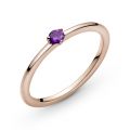 Δαχτυλίδι 14K rose gold-plated με βασιλικό μωβ κρύσταλλο