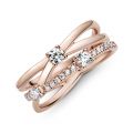 Δαχτυλίδι 14K rose gold-plated με κυβική ζιρκόνια