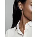 Σκουλαρίκια 14K rose gold-plated με κυβ. ζιρκόνια & σμάλτο, μαργαρίτα
