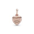 Κρεμαστό με κυβ. ζιρκόνια, καρδιά 14K rose gold-plated