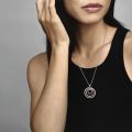 Κολιέ με επίστρωση ροζ χρυσού 14K & ασ. 925 με κυβική ζιρκόνια, λογότυπο Pandora, ενωμένοι κύκλοι