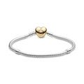 Βραχιόλι ασ.925 & PANDORA Shine με κούμπωμα ασφαλείας σε σχήμα καρδιάς