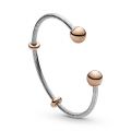 Βραχιόλι ανοιχτό ασ.925 με 14K rose gold-plated αποσπώμενα κουμπώματα και stoppers