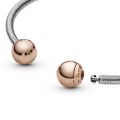 Βραχιόλι ανοιχτό ασ.925 με 14K rose gold-plated αποσπώμενα κουμπώματα και stoppers