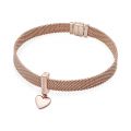 Σύμβολο κλιπ 14K rose gold-plated, PANDORA Reflexions, κρεμαστή καρδιά