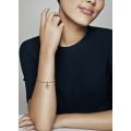 Κρεμαστό 14K rose gold-plated, κυβ. ζιρκόνια & κίτρινο σμάλτο, δεινόσαυρος & πεταλούδα