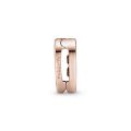 Κλιπ 14K rose gold-plated με κυβ. ζιρκόνια, PANDORA Reflexions, καρδιά
