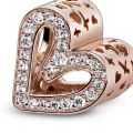 Σύμβολο 14K rose gold-plated με κυβ. ζιρκόνια, καρδιά