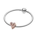 Σύμβολο 14K rose gold-plated με κυβ. ζιρκόνια, καρδιά