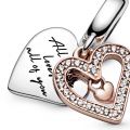Κρεμαστό σύμβολο 14K rose gold-plated με κυβ. ζιρκόνια, καρδιά