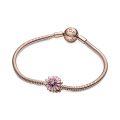 Σύμβολο 14K rose gold-plated με κυβ. ζιρκόνια & σμάλτο, μαργαρίτα