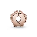 Κλιπ 14K rose gold-plated με κυβική ζιρκόνια, σμάλτο & σιλικόνη, μαργαρίτα