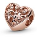 Σύμβολο 14K rose gold-plated με κυβική ζιρκόνια, καρδιά δέντρο της οικογένειας