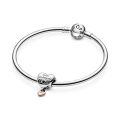 Σύμβολο ασ. 925 & 14K rose gold-plated, καρδιά