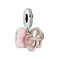 Κρεμαστό ασ. 925 & 14K rose gold-plated με κυβική ζιρκόνια & σμάλτο, καρδιά