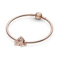 Σύμβολο 14K rose gold-plated με κυβική ζιρκόνια, Disney Cinderella, άμαξα κολοκύθα