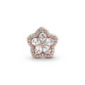 Σύμβολο 14K rose gold-plated με κυβική ζιρκόνια, χιονονιφάδα