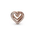 Σύμβολο 14K rose gold-plated με κυβική ζιρκόνια, καρδιά