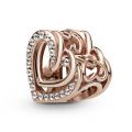 Σύμβολο 14K rose gold-plated με κυβική ζιρκόνια, καρδιά