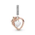 Κρεμαστό 14K rose gold-plated & ασ. 925 με κυβ. ζιρκόνια, καρδιά