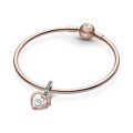 Κρεμαστό 14K rose gold-plated & ασ. 925 με κυβ. ζιρκόνια, καρδιά