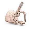 Κρεμαστό 14K rose gold-plated με κυβική ζιρκόνια, καρδιά και άπειρο