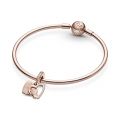 Κρεμαστό 14K rose gold-plated με κυβική ζιρκόνια, καρδιά και άπειρο