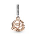 Κρεμαστό 14K rose gold-plated & ασ. 925 με κυβική ζιρκόνια, μαμά και άπειρο