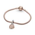 Κρεμαστό 14K rose gold-plated & ασ. 925 με κυβική ζιρκόνια, μαμά και άπειρο