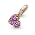 Κρεμαστό 14K rose gold-plated με μωβ κρύσταλλο, καρδιά