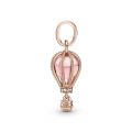 Κρεμαστό 14K rose gold-plated με κρύσταλλα & κυβ. ζιρκόνια, αερόστατο