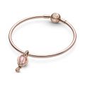 Κρεμαστό 14K rose gold-plated με κρύσταλλα & κυβ. ζιρκόνια, αερόστατο